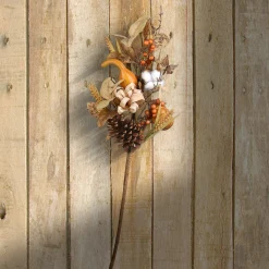 National Tree Company 28 in. 2-Piece Fall Bouquet, Decorated with Gourds, Berry Clusters, Pine Cones, Assorted Leaves