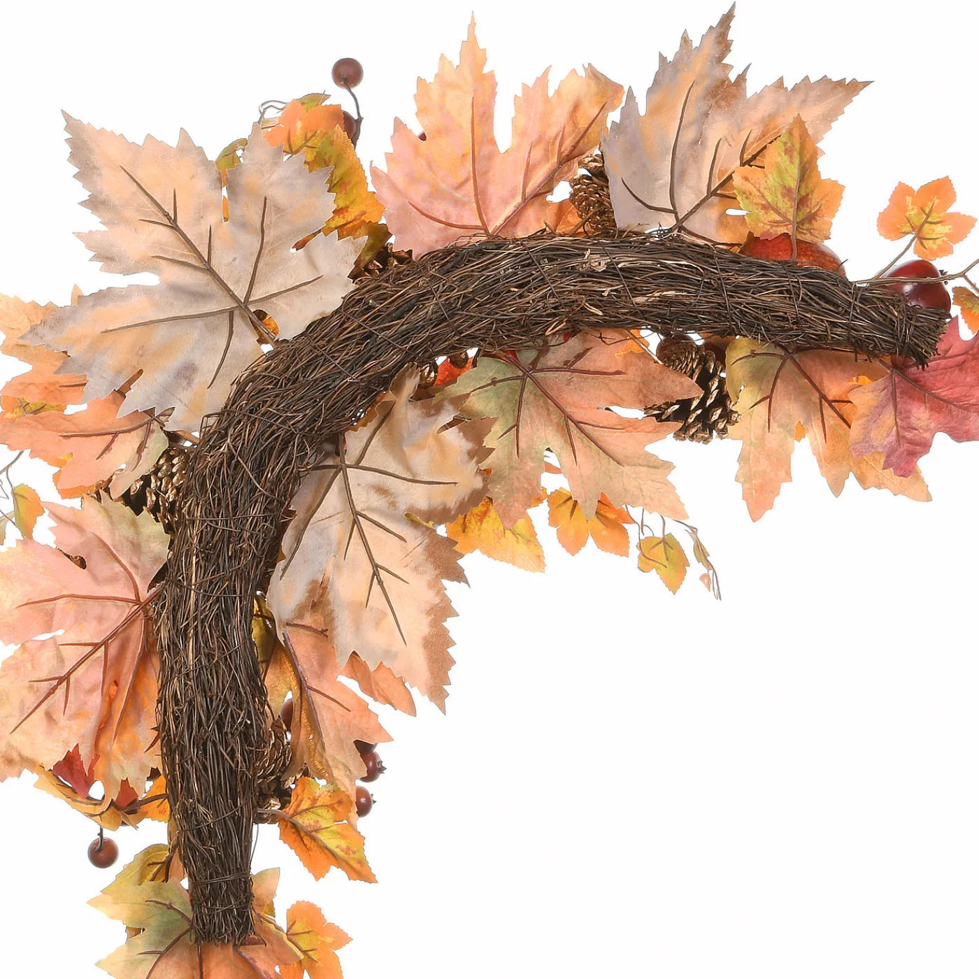 National Tree Company 30 in. 2-Piece Fall Door Corners with Maple Leaves, Pine Cones, Pomegranates, Berry Clusters