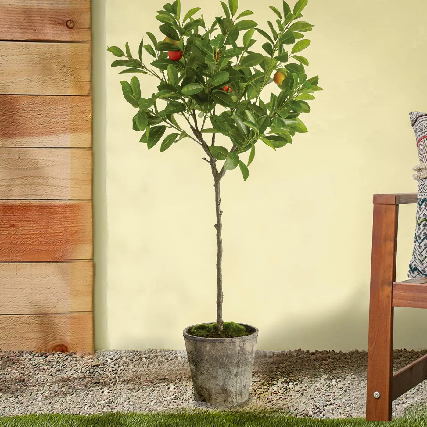 National Tree Company 41 in. Potted Orange Topiary Tree