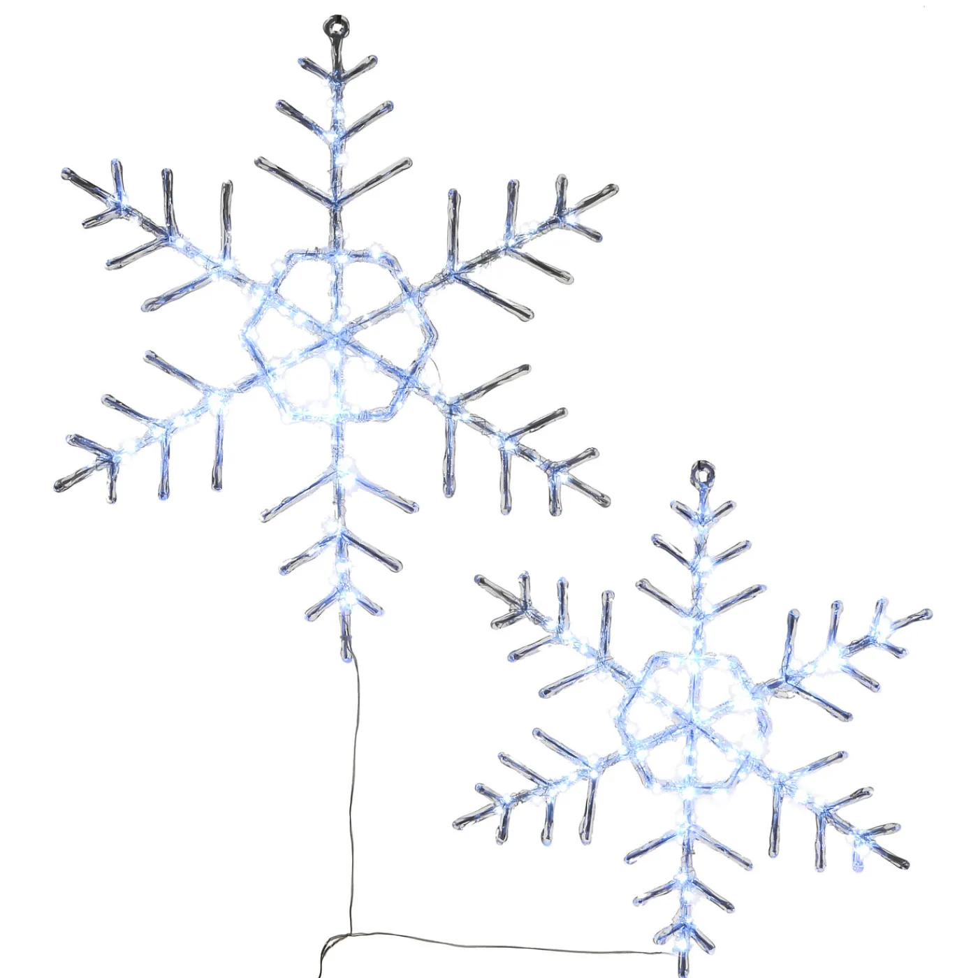 National Tree Company 24 in. Pre Lit Hexagonal Snowflake Decoration, Cool White LED Lights