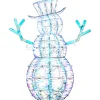 National Tree Company 48 in. Pre Lit Iridescent Snowman Decoration, Cool White LED Lights