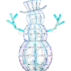 National Tree Company 48 in. Pre Lit Iridescent Snowman Decoration, Cool White LED Lights