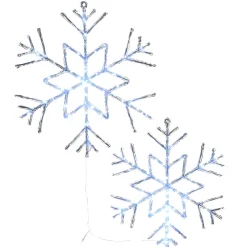 National Tree Company 24 in. Pre Lit Six Point Star Snowflake Decoration with Cool White LED Lights