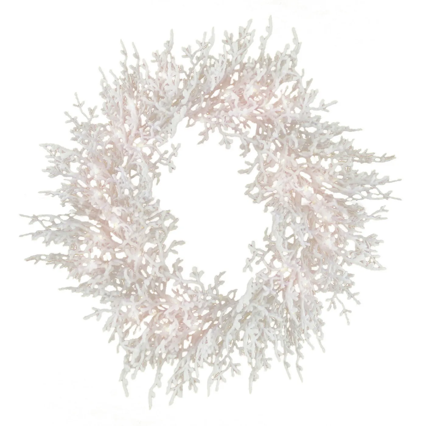 National Tree Company 30 in. Pre-Lit HGTV Home Collection Christmas by the Sea Coral Wreath