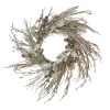 National Tree Company 24 in. Pre-Lit Alpine Snow Lump Wreath with Pure White LED Rice Lights