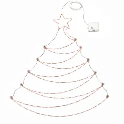 National Tree Company 37 in. Pre-Lit Artificial Silver Christmas Tree, Hanging Metal Wire Decoration with Warm White LED Lights