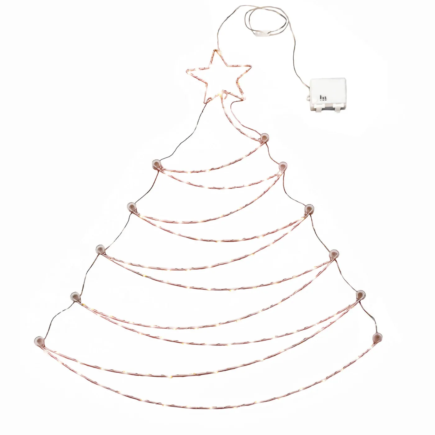 National Tree Company 37 in. Pre-Lit Artificial Silver Christmas Tree, Hanging Metal Wire Decoration with Warm White LED Lights