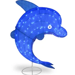 National Tree Company 40 in. Pre-Lit Blue Dolphin Outdoor Decoration with LED Lights
