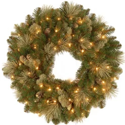 National Tree Company 24 in. Pre-Lit Carolina Pine Wreath with LED Lights