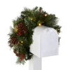 National Tree Company 36 in. Pre-Lit Colonial Fir Mailbox Swag with LED Lights