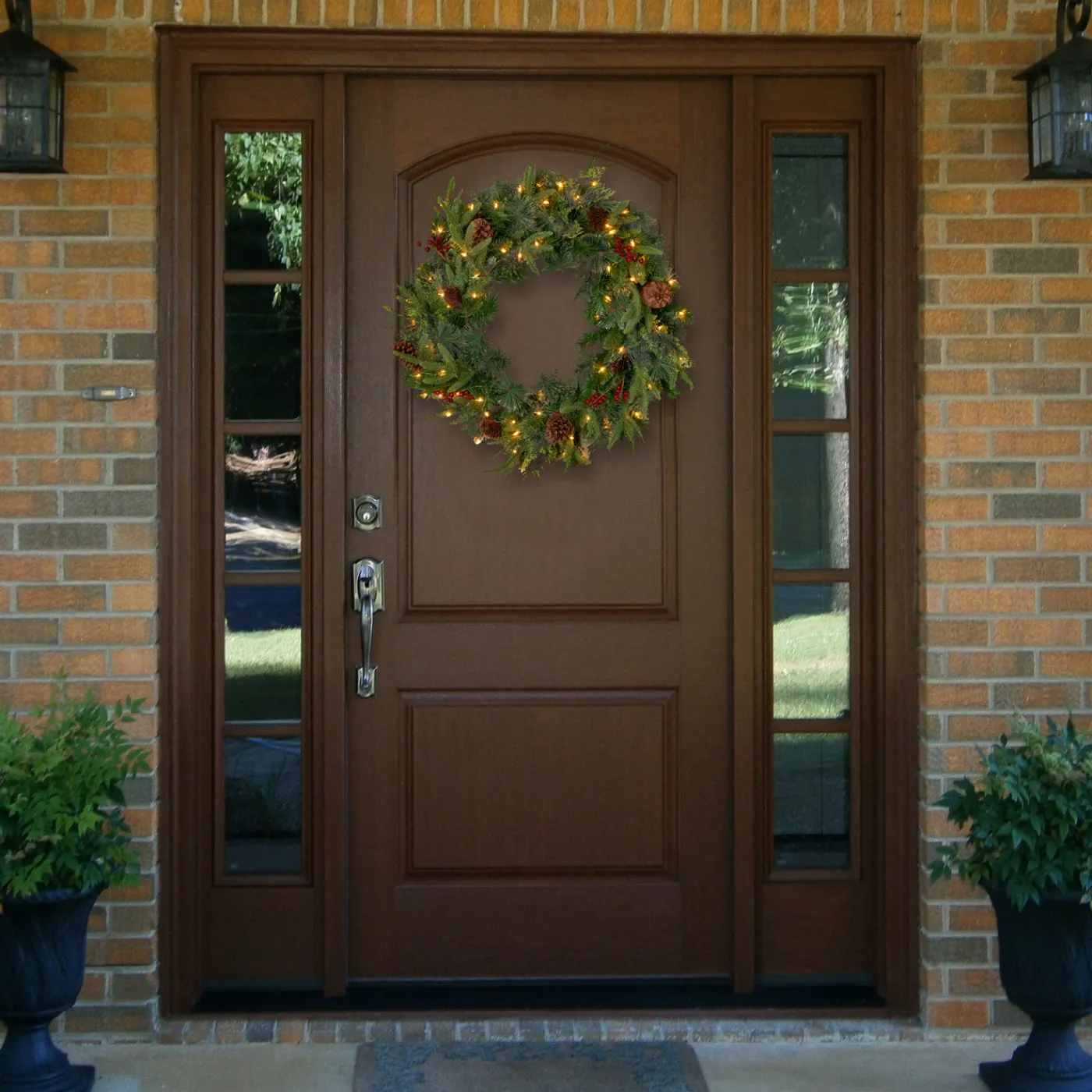National Tree Company 30 in. Pre-Lit Colonial Fir Wreath with Clear Lights