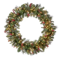 National Tree Company 36 in. Pre-Lit Crestwood Spruce Wreath with Clear Lights