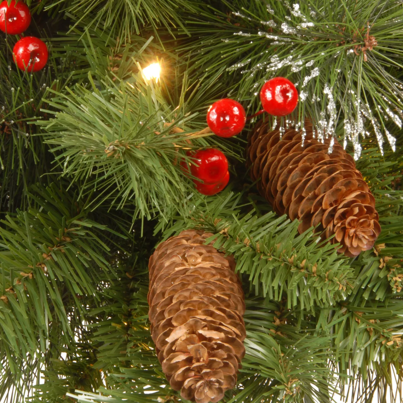 National Tree Company 36 in. Pre-Lit Crestwood Spruce Wreath with Clear Lights
