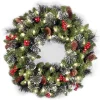 National Tree Company 24 in. Pre-Lit Crestwood Spruce Wreath with Warm White LED Lights