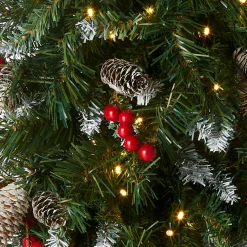 National Tree Company 36 in. Pre-Lit Frosted Berry Teardrop with LED Lights