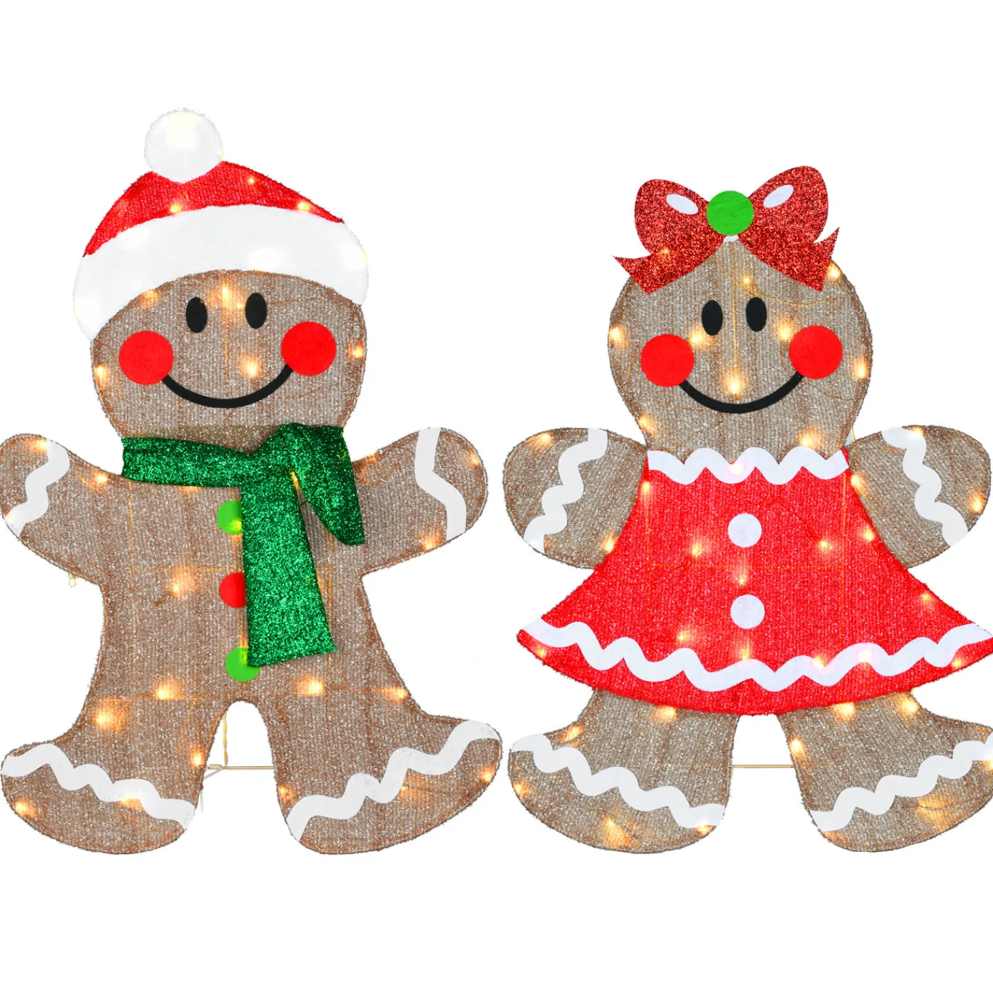 National Tree Company 35 in. Pre-Lit Gingerbread Cookie Couple