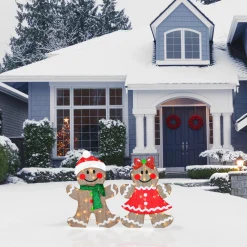 National Tree Company 35 in. Pre-Lit Gingerbread Cookie Couple