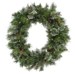 National Tree Company 30 in. Pre-Lit Glistening Pine Wreath with LED Lights