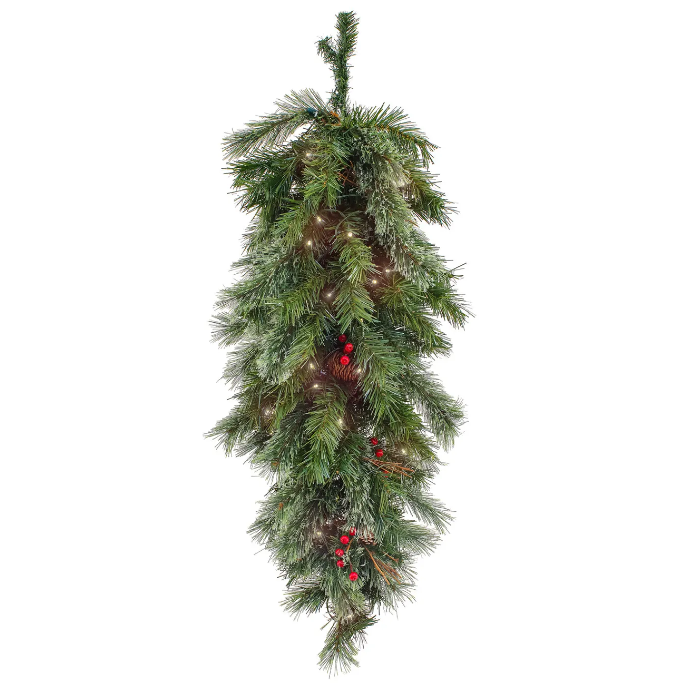 National Tree Company 36 in. Pre-Lit Glistening Pine Teardrop with LED Lights