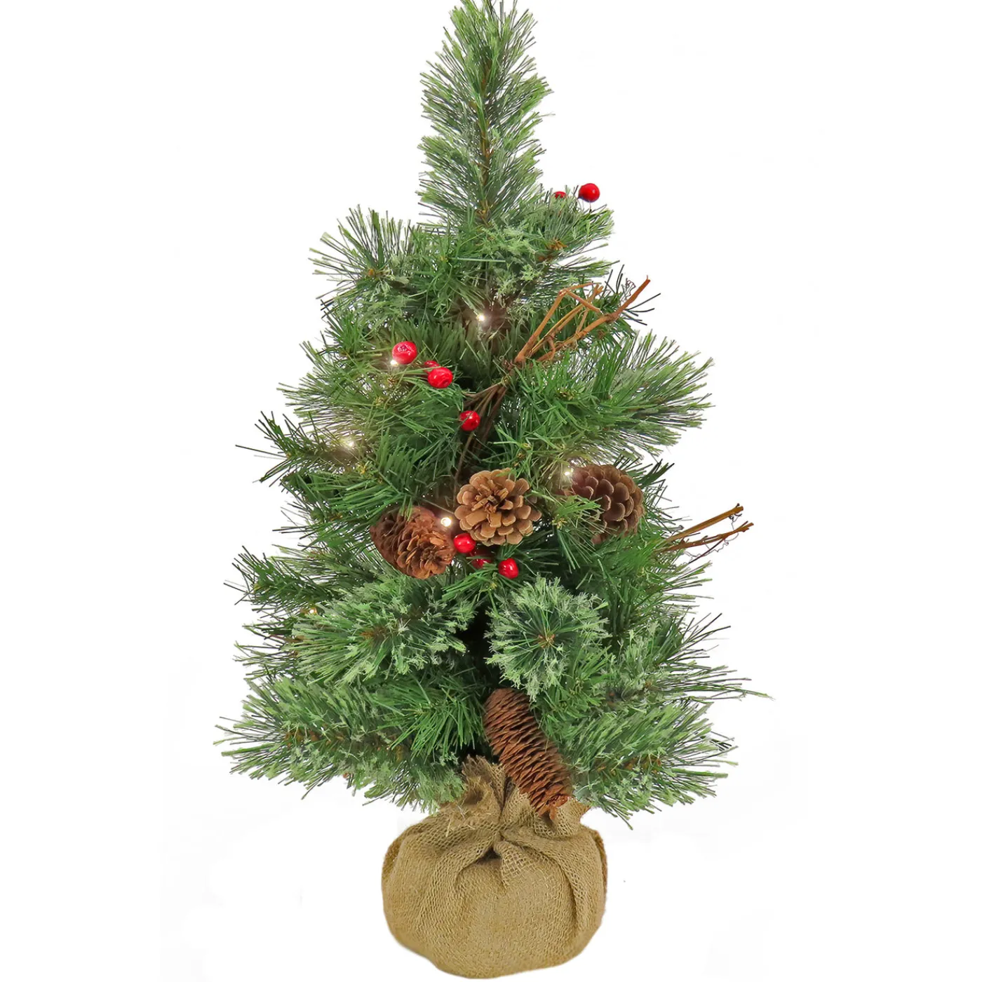National Tree Company 24 in. Pre-Lit Glistening Pine Tree with Warm White LED Lights