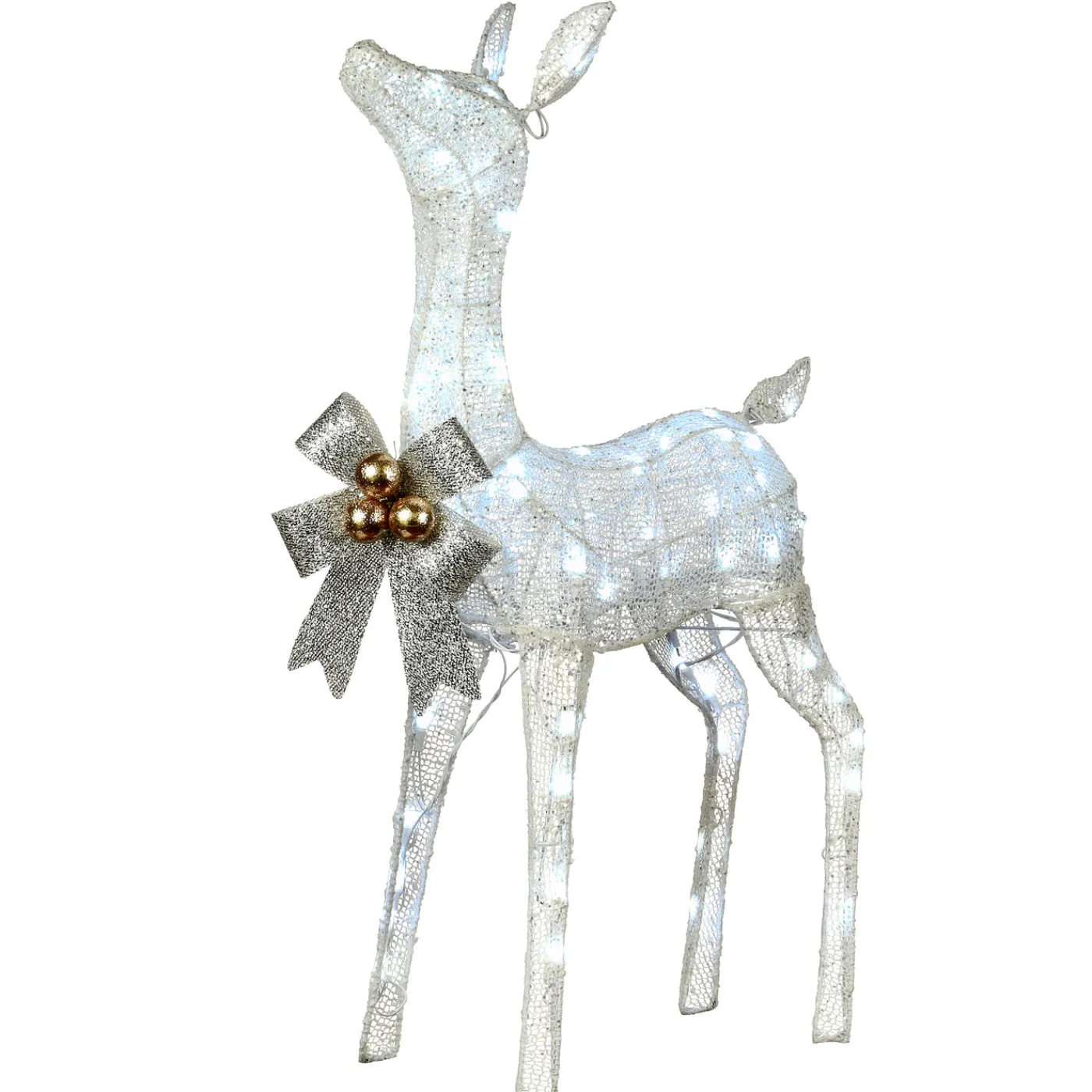 National Tree Company 36 in. Pre-Lit Glittered Fawn