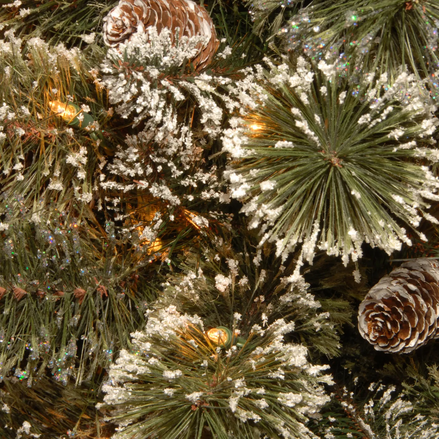 National Tree Company 32 in. Pre-Lit Glittery Bristle Pine Snowflake with LED Lights