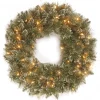 National Tree Company 24 in. Pre-Lit Glittery Bristle Pine Wreath with Twinkly LED Lights