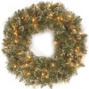 National Tree Company 30 in. Pre-Lit Glittery Bristle Pine Wreath with Twinkly LED Lights