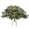 National Tree Company 36 in. Pre-Lit Glittery Bristle Pine Urn Filler with LED Lights