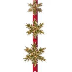 National Tree Company 70 in. Pre-Lit Glittery Bristle Pine Snowflake with White Lights