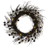National Tree Company 24 in. Pre-Lit Halloween Deadwood Twig Wreath with LED Lights