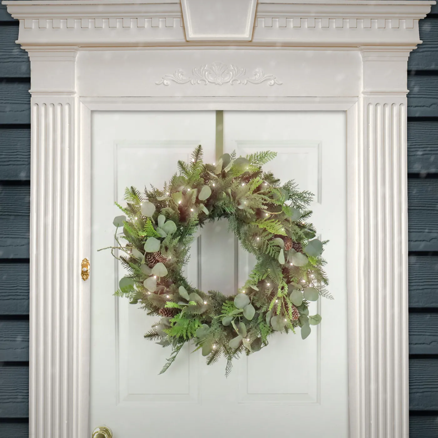 National Tree Company 30 in. Pre-Lit North Conway Wreath with Warm White LED Lights