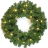 National Tree Company 24 in. Pre-Lit North Valley Spruce Wreath with Dual Color LED Lights