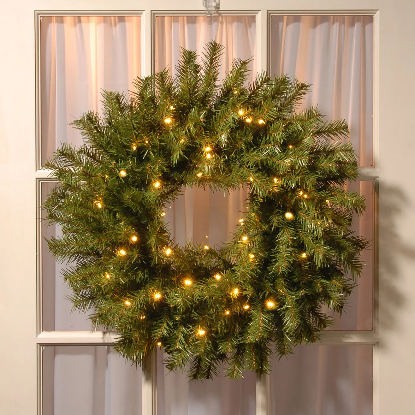 National Tree Company 24 in. Pre-Lit Norwood Fir Wreath with Twinkly LED Lights