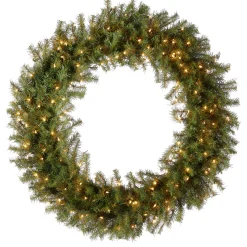 National Tree Company 48 in. Pre-Lit Norwood Fir Wreath with Clear Lights