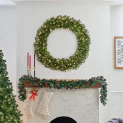 National Tree Company 48 in. Pre-Lit Norwood Fir Wreath with Clear Lights