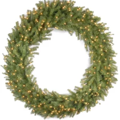National Tree Company 60 in. Pre-Lit Norwood Fir Wreath with Clear Lights
