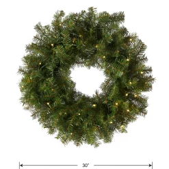 National Tree Company 30 in. Pre-Lit Norwood Fir Wreath with LED Lights