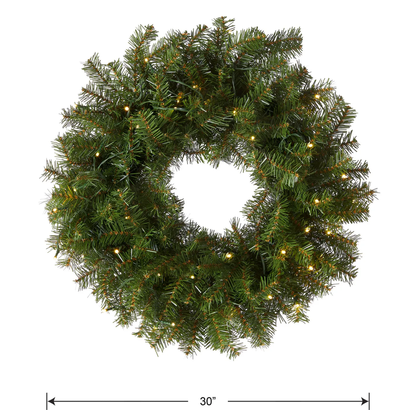 National Tree Company 30 in. Pre-Lit Norwood Fir Wreath with LED Lights