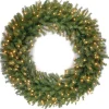 National Tree Company 48 in. Pre-Lit Norwood Fir Wreath with Warm White LED Lights