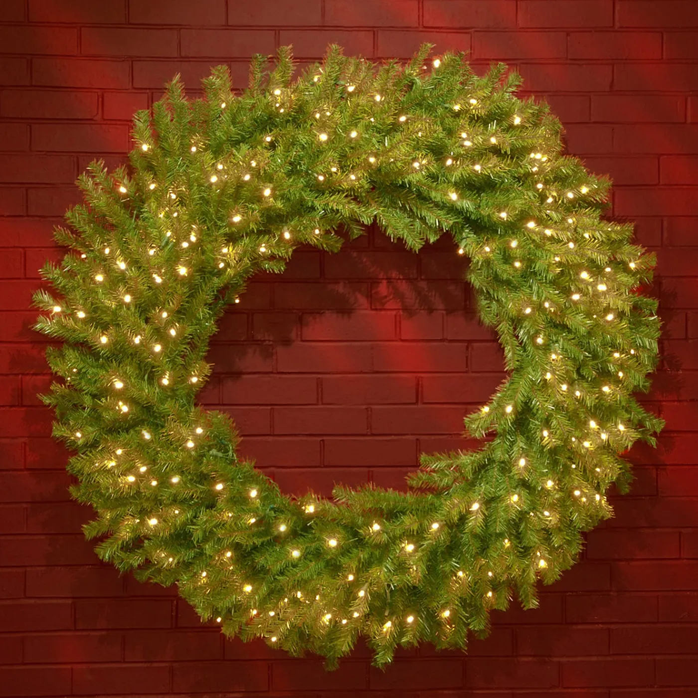 National Tree Company 48 in. Pre-Lit Norwood Fir Wreath with Warm White LED Lights