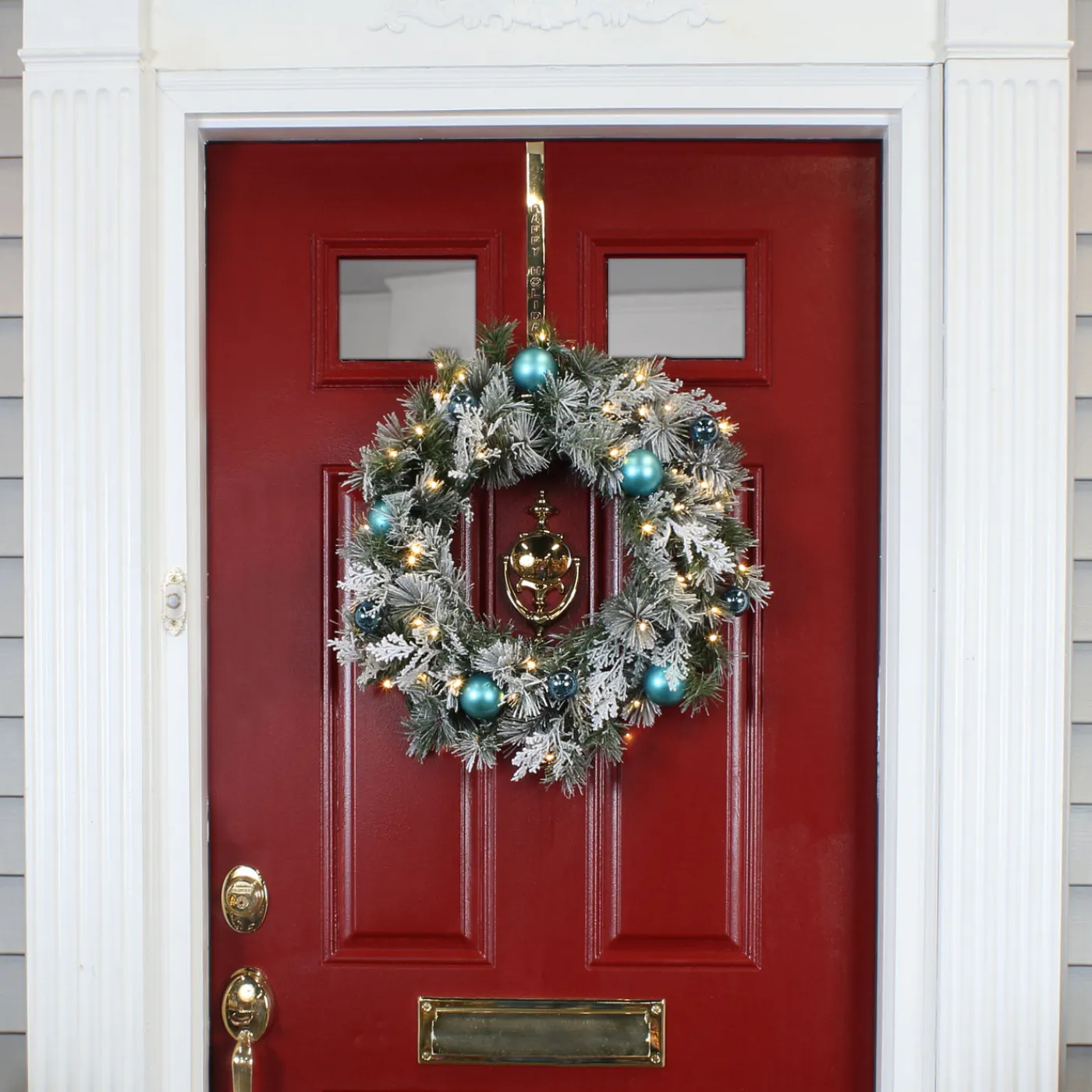 National Tree Company 24 in. Pre-Lit Tinkham Pine Wreath with LED Lights