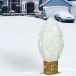 National Tree Company 20 in. Pre-Lit White Christmas Light Bulb Decoration