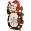 National Tree Company 17 in. Pre-Lit Wooden Penguin