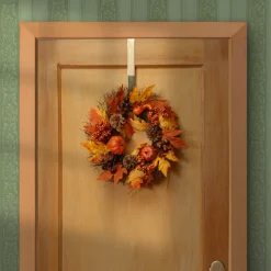 National Tree Company 15 in. Pumpkins and Maple Leaves Wreath