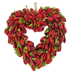 National Tree Company 12 in. Red Petals and Leaves Floral Valentine’s Heart