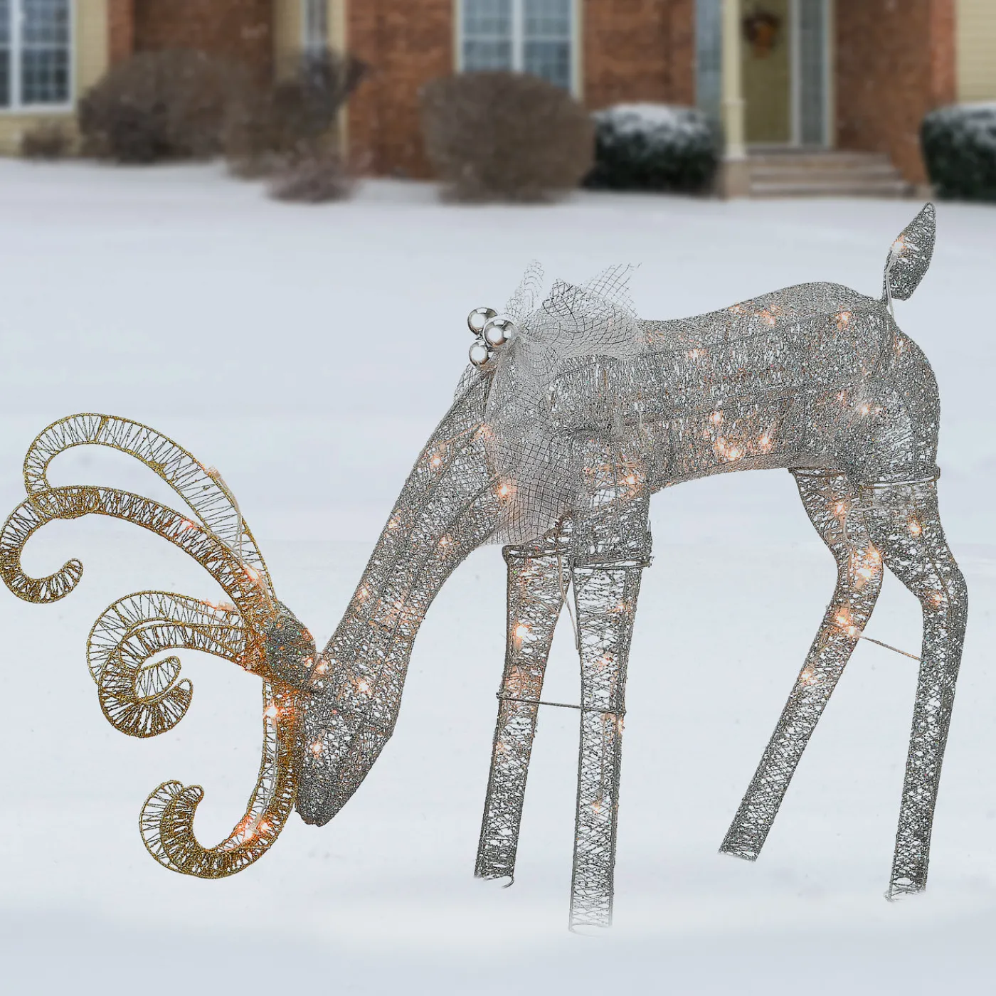 National Tree Company 28 in. Reindeer Decoration with LED Lights