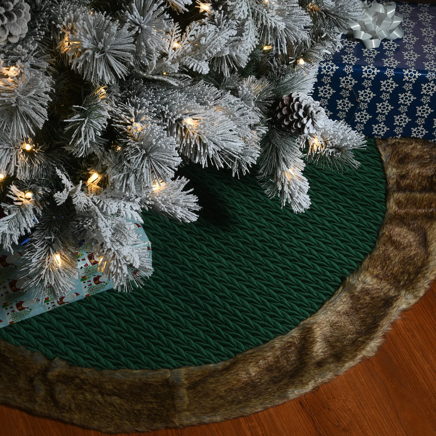 National Tree Company 52 in. Rural Homestead Collection Quilted Tree Skirt