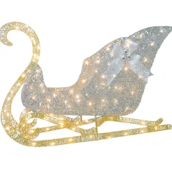 National Tree Company 48 in. Santas Sleigh with Cool White LED Lights