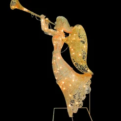 National Tree Company 48 in. Silver Angel Decor with White LED Lights
